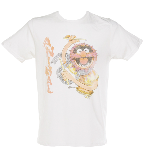 Junk Food Mens White Animal Muppets T-Shirt from Junk