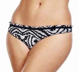Black and grey patterned thong