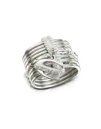 Infinity - Logo Charm Silver Plated Stacked Ring