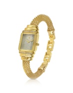 JC Eshmay - Pave Dial Gold Mesh Bracelet Watch