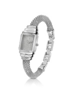 JC Eshmay - Pave Dial Silver Mesh Bracelet Watch