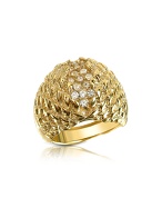 Just Live - Gold Plated Crystal Ring