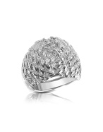 Just Live - Silver Plated Crystal Ring