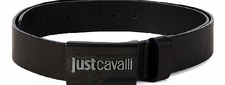 Just Cavalli Logo Metal Buckle Belt Black