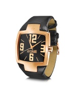Just Cavalli Lusa - Square Rose Gold Plated Dial and Leather
