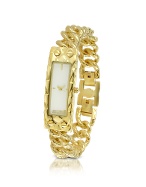 New 6 Small - Gold Plated Chain Bracelet Watch