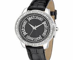 Silver and black stainless steel watch