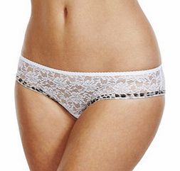 White lace and leopard briefs