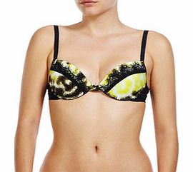 Just Cavalli Yellow lace trimmed push-up bra