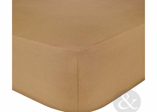 Just Contempo PERCALE FITTED SHEETS - Quality Non Iron Fitted Bed Sheets Natural ( mocha beige ) Super King Size