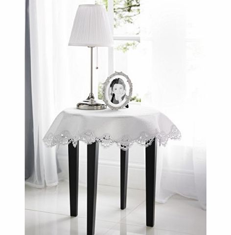 Just Contempo Victorian Macrame Lace Table Cloth - Premium Quality Tablecloth White Round Table Cloth - 36`` x 36``