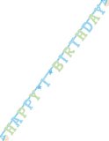 Just For Fun Letter Banner (2.8m long, prismatic) - Happy 1st Birthday (boy)