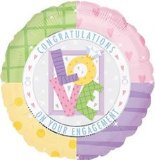 Just For Fun Printed Foil Balloon (18in, round) - Congrats on your Engagement