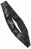 Just For Fun Sash (satin) - Hen Party - Black/Silver