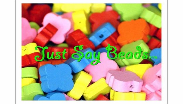 Just Say Beads **SPECIAL PROMOTION...  ANOTHER PACKET...FREE!** 20 x BUTTERFLY Wooden Beads (15mm)   *FREE! Elastic Beading Thread* - *CHILDRENS CRAFTS - Great EASTER Gift!*