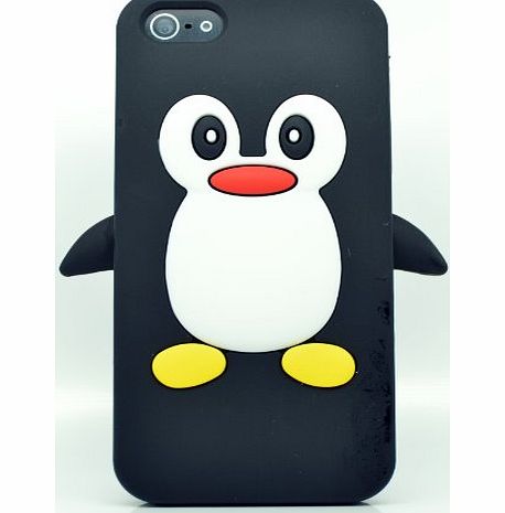 Justin Case Iphone 5 Smartphone Contract Or Pay As You Go Penguin Cute Animal Black Silicone / Skin / Case / Cover / Shell / Protector / Mobile / Phone / Smartphone / Accessories.