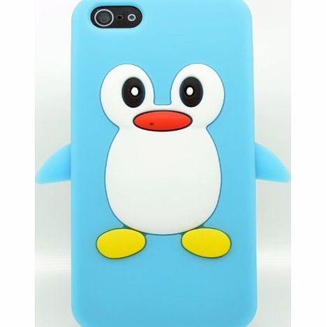 Iphone 5 Smartphone Contract Or Pay As You Go Penguin Cute Animal Light Blue Silicone / Skin / Case / Cover / Shell / Protector / Mobile / Phone / Smartphone / Accessories.