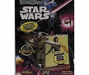 JusToys Star Wars Bend-Ems C-3PO Figure with Limited Edition Trading Card
