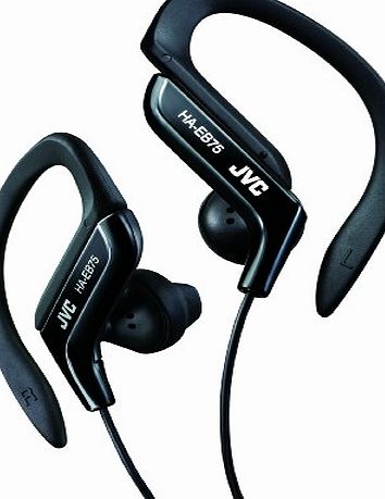 JVC Adjustable Ear Clip Sweat Resistant In-Ear Sports Headphone - Black