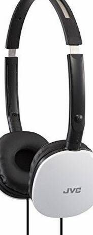 JVC Flats Noise Cancelling Lightweight On-Ear Headphones Compatible with iPhone and Android Devices - White