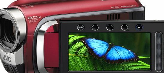 JVC GZ-HD300R High Definition Camcorder With 60GB Hard Disc Drive amp; microSD format With Konica Minolta High Definition Lens - Red