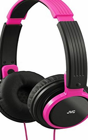 JVC HA-S200 Foldable Lightweight Portable Over-Ear Headphones - Pink