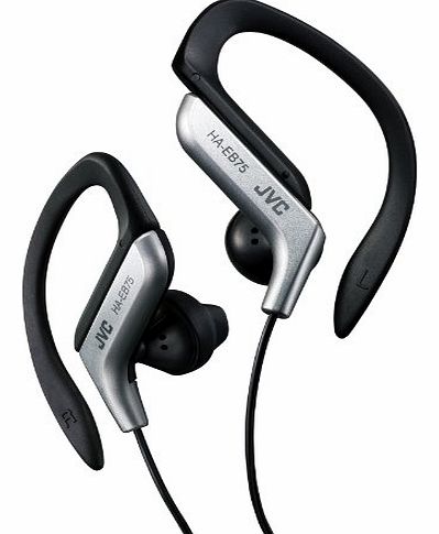 JVC  Haeb75s Sports Ear Clip Headphones with Adjustable Clip - Silver