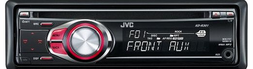 JVC KD-R301 CD/MP3/WMA Car Stereo with Front Aux Input -Red Illumination