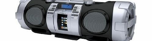 JVC RV-NB50B CD Portable Boomblaster with Integrated iPod Dock and Twin Subwoofer