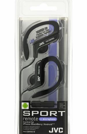 JVC Sports Clip Headphones with Mic and Remote for iPod / iPhone / MP3 Devices - Black