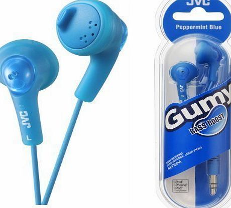 JVC UKDapper JVC HAF160 Blue Gumy Bass Boost Stereo Headphones for iPod, iPhone, MP3 and Smartphone