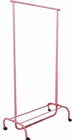 JVL 43 x 83 x 108 cm Ladies Girls Adjustable Clothing Rail Garment Rack, Pink
