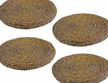 JVL 4x Outdoor Garden Round BBQ Conservatory Chair Cushion Covers Table Place Mat 40x40x3cm