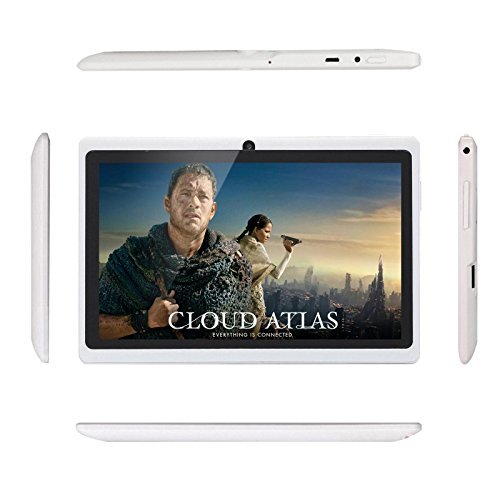 7 Inch Android 4.4 KitKat Google Tablet PC Quad Core 16GB Allwinner A33 Cortex A7 Dual Camera 10 Point Capacitive 1.6GHz DDR3 512M Mali400MP2 WIFI White