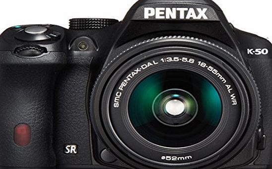 K-50 Pentax K-50 16MP Digital SLR Black with DA L 18-55mm WR Lens Kit Black