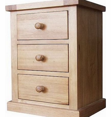 Salisbury Large 3-Drawer Bedside Cabinet with Lacquer Finish, Brown