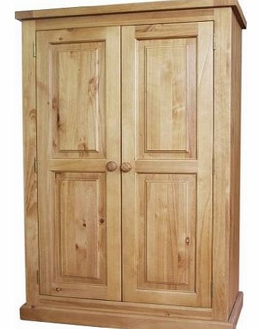 K.Interiors Collection Salisbury Small Double Wardrobe with Lacquer Finish, Brown