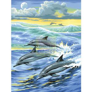 K S G KSG Masterpiece Junior Paint by Number Dolphins