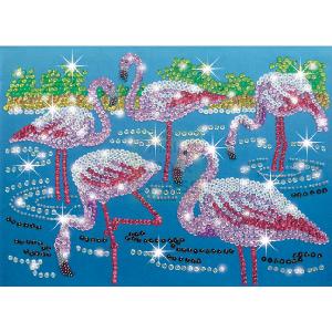 K S G Sequin Art With Beads Flamingo