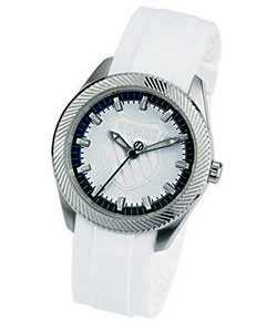 Gents White Resin Strap Watch