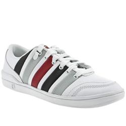 Male Grande Court Leather Upper Fashion Trainers in White and Grey