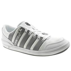 Male Grande Court Manmade Upper Fashion Trainers in White and Grey