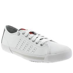 Male Skimmer Leather Upper Fashion Trainers in White and Grey