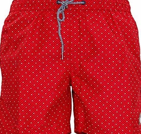 Kangol Designer Fenway Mens Swim Shorts - Red -X-Large