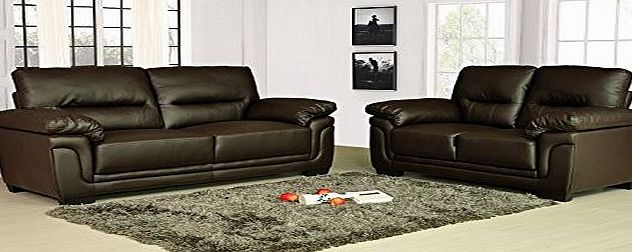 Kansas Brown Leather Sofa Suite 3 2 Seater Brand New 12 Months warranty FREE DELIVERY to ENGLAND amp; WALES ONLY