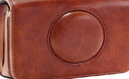 katia  PU Leather Case with Pocket for Polaroid Snap Instant Print Digital Camera (Brown)