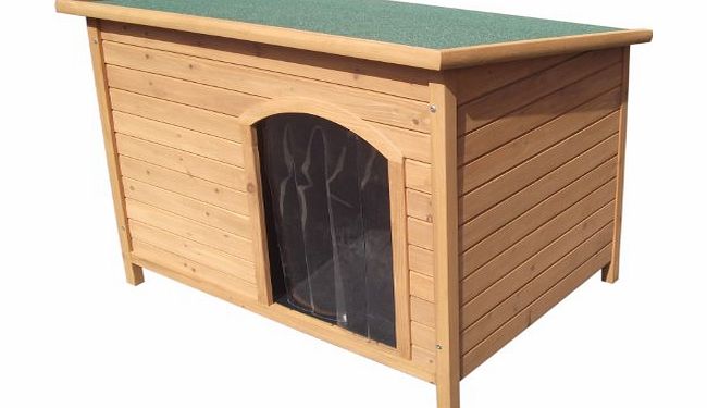 Extra Large Wooden Dog Kennel Pet House Outdoor Waterproof Shelter (125 x 90 x 90cm)