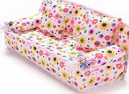 keepingup keepaningup 3 Pcs/set Kids Dollhouse Furniture Sofa and 2 Pcs Cushions