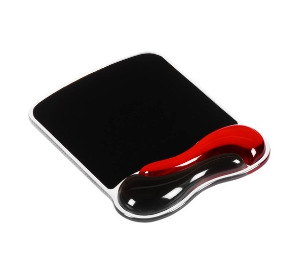Kensington Duo Mouse Mat Pad with Wrist Rest Gel Wave Red