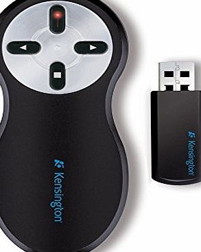 Kensington K33374USA Wireless 2.4 GHz USB Presenter and Red Laser Pointer, Compatible with PowerPoint and KeyNote - Black